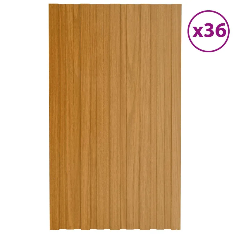 Stogo plokštė 36 pcs Natūrali 80 x 45 cm Galvanizuotas plienas