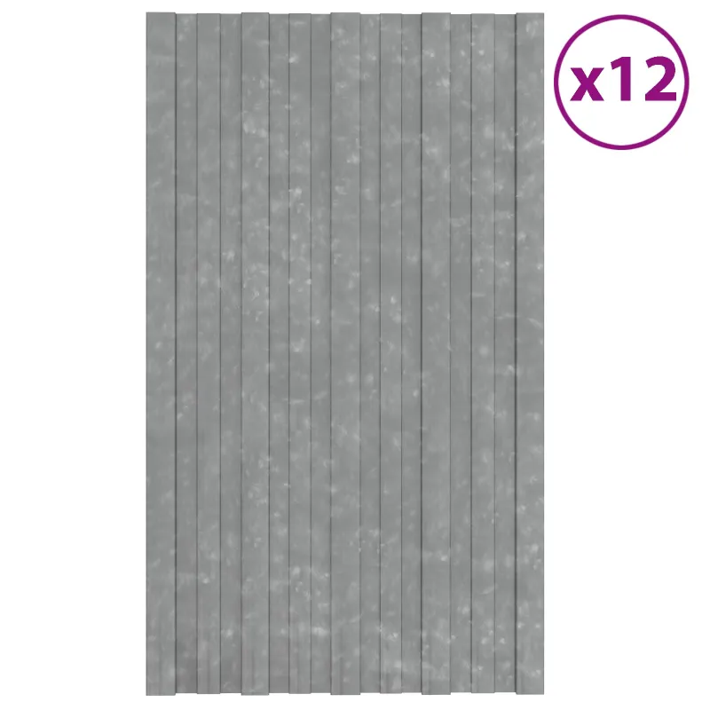 Stogo plokštė 12 pcs Sidabrinė 80 x 45 cm Galvanizuotas plienas