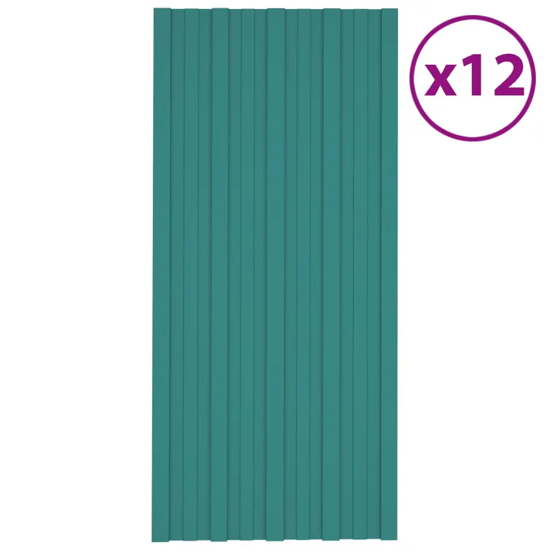 Stogo plokštė 12 pcs Žalia 100 x 45 cm Galvanizuotas plienas