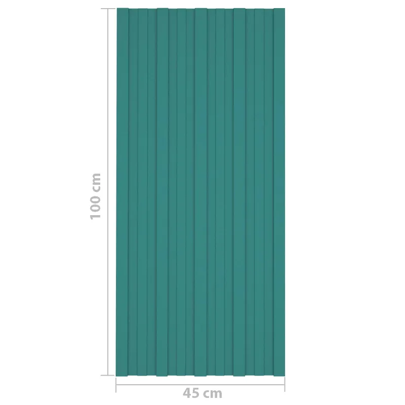 Stogo plokštė 12 pcs Žalia 100 x 45 cm Galvanizuotas plienas