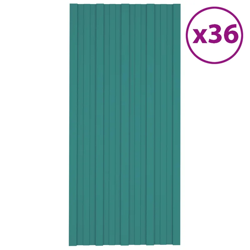 Stogo plokštė 36 pcs Žalia 100 x 45 cm Galvanizuotas plienas