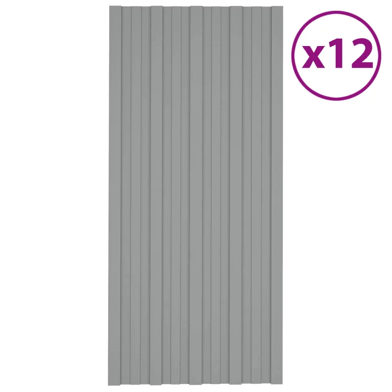 Stogo plokštė 12 pcs Pilka 100 x 45 cm Galvanizuotas plienas