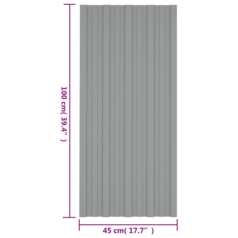Stogo plokštė 36 pcs Pilka 100 x 45 cm Galvanizuotas plienas