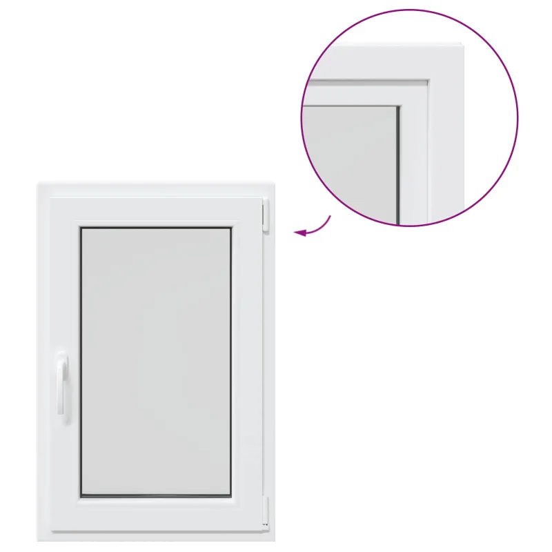 Požeminio lango RISOR 60 x 80 cm PVC ir stiklas Balta
