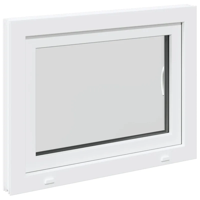 Požeminio lango RISOR 80 x 50 cm PVC ir stiklas Balta