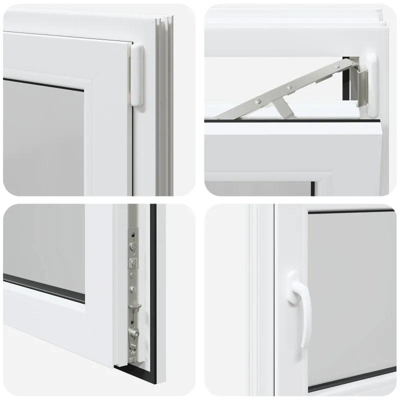 Požeminio lango RISOR 80 x 50 cm PVC ir stiklas Balta