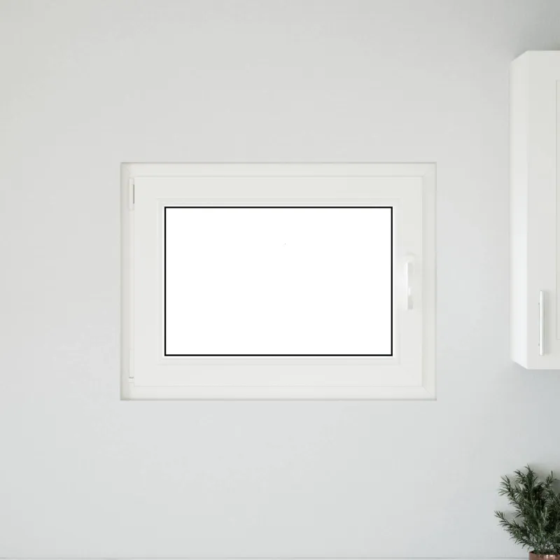 Požeminio lango RISOR 80 x 50 cm PVC ir stiklas Balta