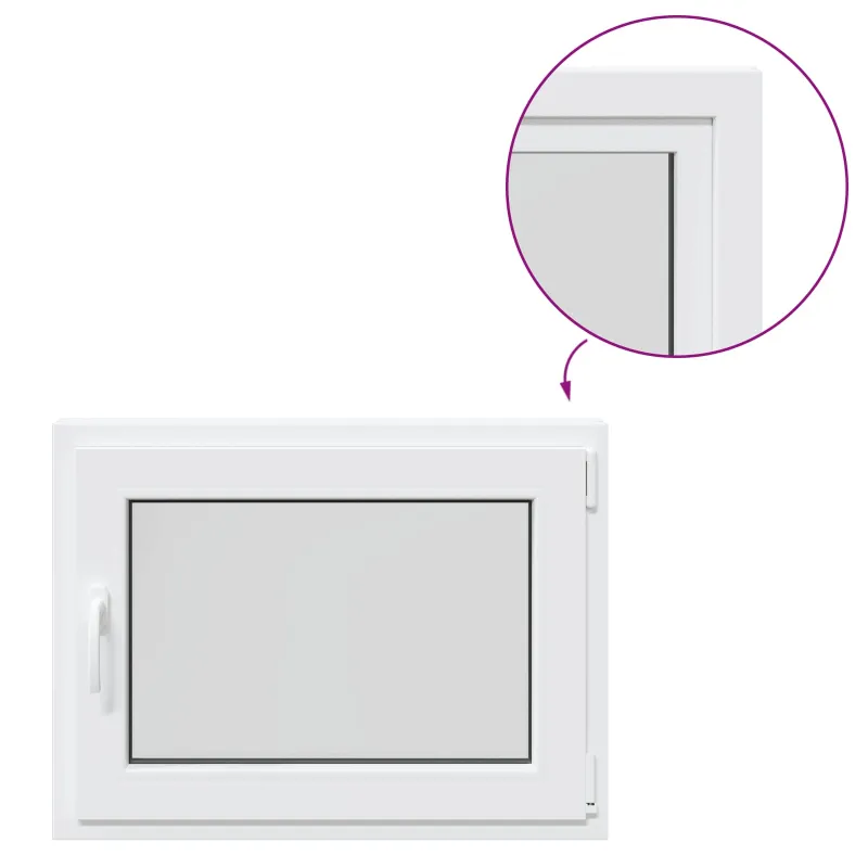 Požeminio lango RISOR 80 x 60 cm PVC ir stiklas Balta