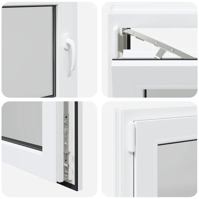 Požeminio lango RISOR 80 x 70 cm PVC ir stiklas Balta