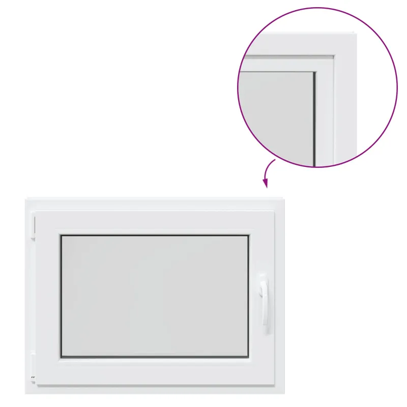 Požeminio lango RISOR 80 x 70 cm PVC ir stiklas Balta