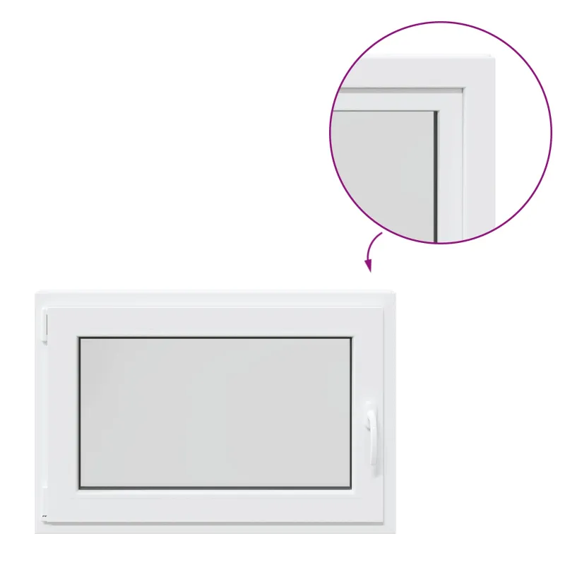 Požeminio lango RISOR 90 x 50 cm PVC ir stiklas Balta