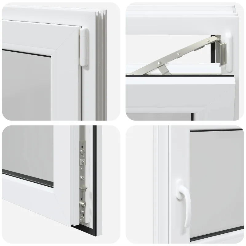 Požeminio lango RISOR 90 x 60 cm PVC ir stiklas Balta