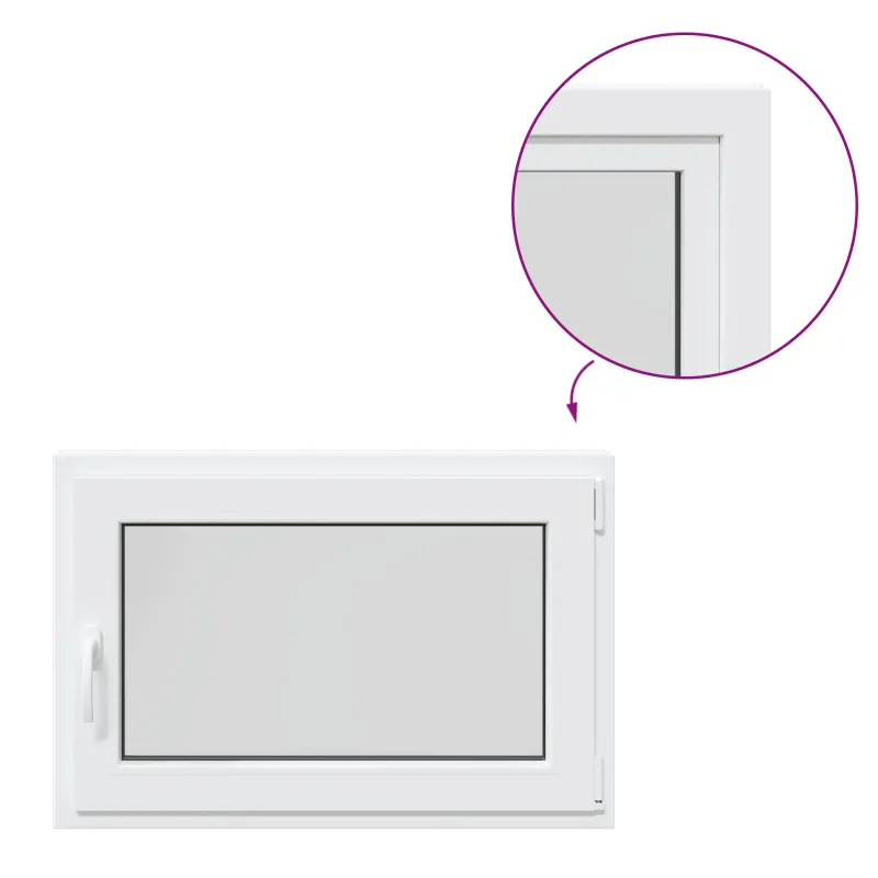 Požeminio lango RISOR 90 x 60 cm PVC ir stiklas Balta