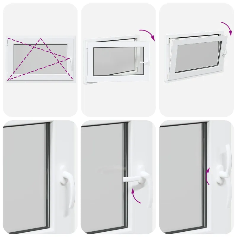 Požeminio lango RISOR 90 x 60 cm PVC ir stiklas Balta