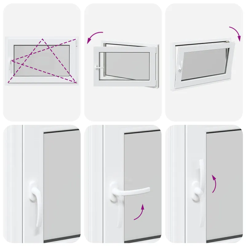 Požeminio lango RISOR 90 x 70 cm PVC ir stiklas Balta