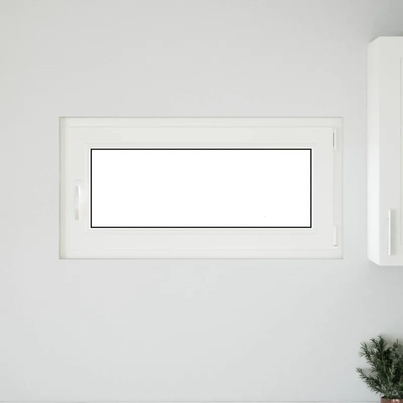 Požeminio lango RISOR 100 x 50 cm PVC ir stiklas Balta