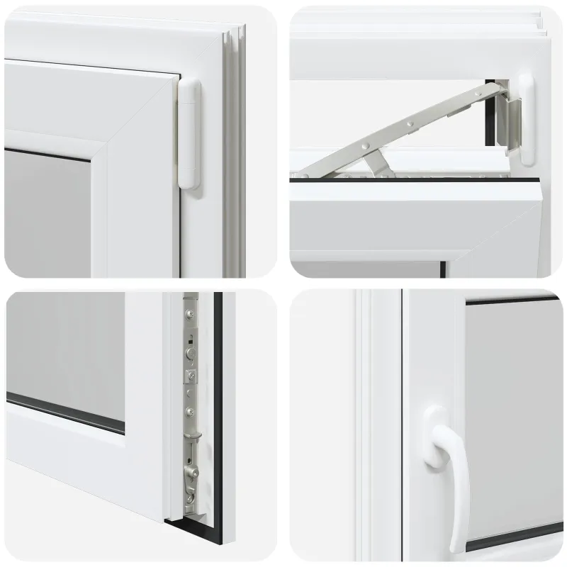 Požeminio lango RISOR 100 x 50 cm PVC ir stiklas Balta