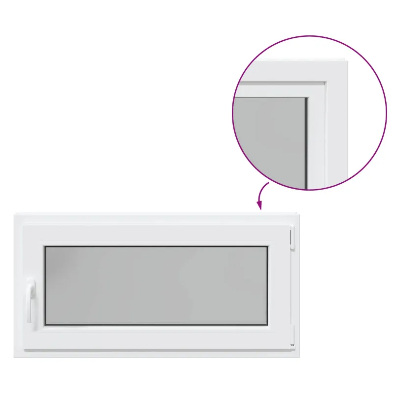 Požeminio lango RISOR 100 x 50 cm PVC ir stiklas Balta