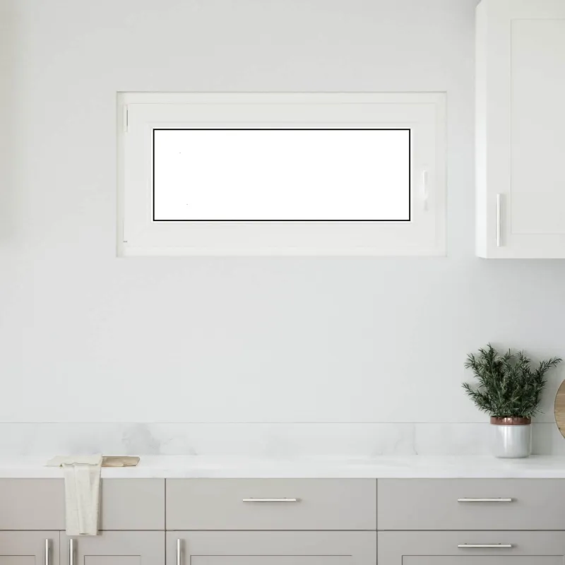 Požeminio lango RISOR 100 x 50 cm PVC ir stiklas Balta