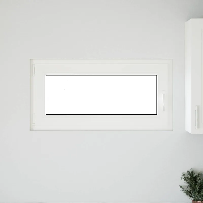 Požeminio lango RISOR 100 x 50 cm PVC ir stiklas Balta