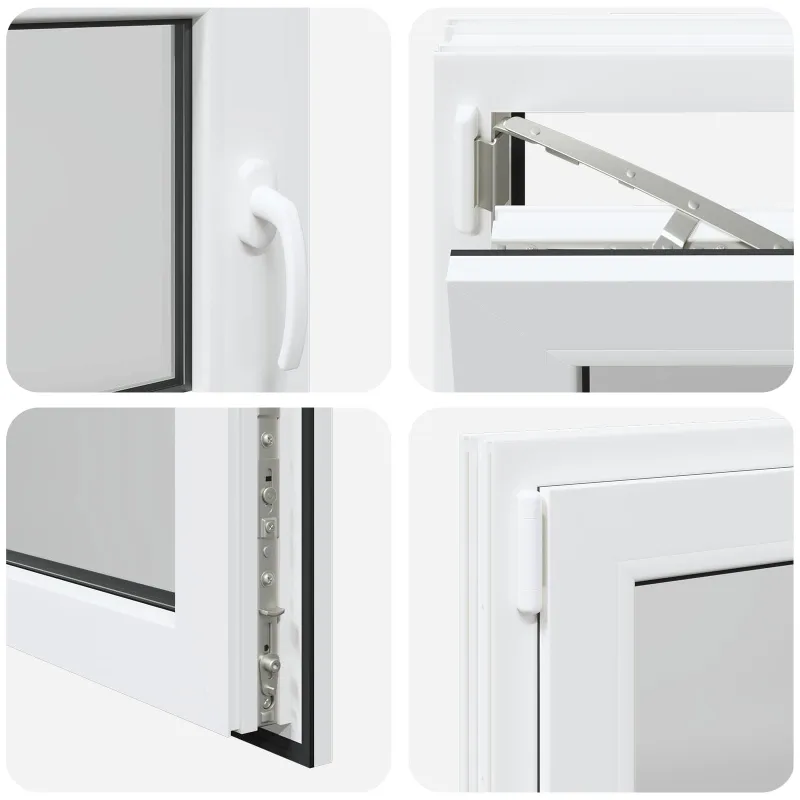 Požeminio lango RISOR 100 x 50 cm PVC ir stiklas Balta