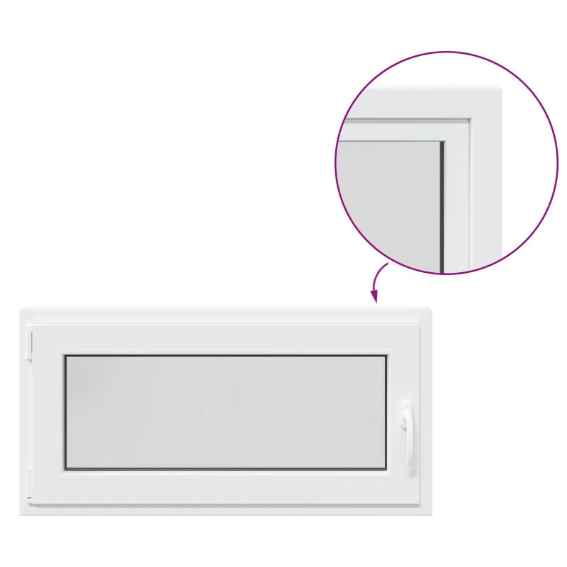 Požeminio lango RISOR 100 x 50 cm PVC ir stiklas Balta