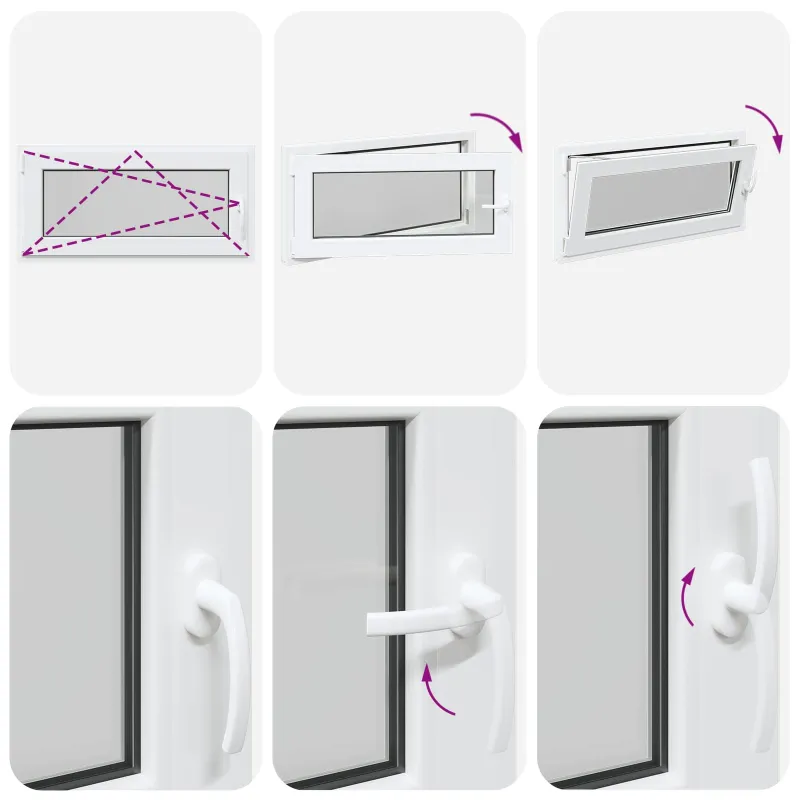 Požeminio lango RISOR 100 x 50 cm PVC ir stiklas Balta
