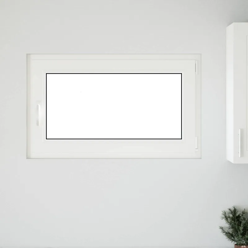 Požeminio lango RISOR 100 x 60 cm PVC ir stiklas Balta