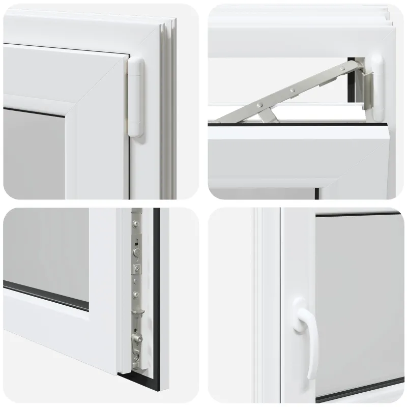 Požeminio lango RISOR 100 x 60 cm PVC ir stiklas Balta