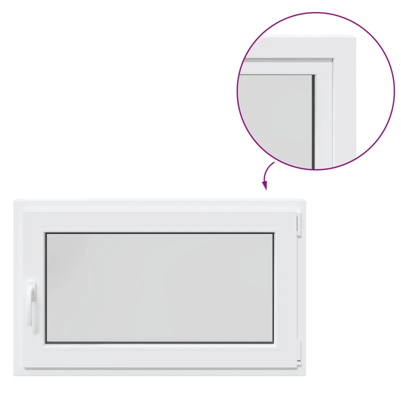 Požeminio lango RISOR 100 x 60 cm PVC ir stiklas Balta