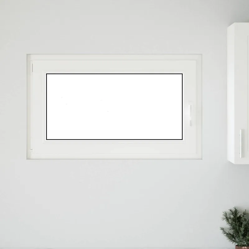 Požeminio lango RISOR 100 x 60 cm PVC ir stiklas Balta
