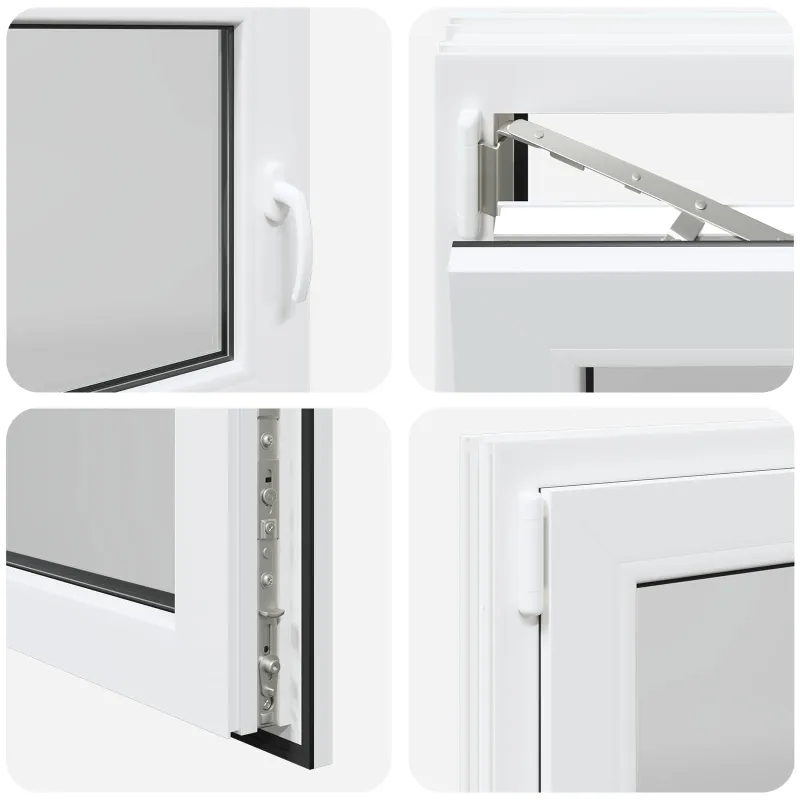 Požeminio lango RISOR 100 x 60 cm PVC ir stiklas Balta