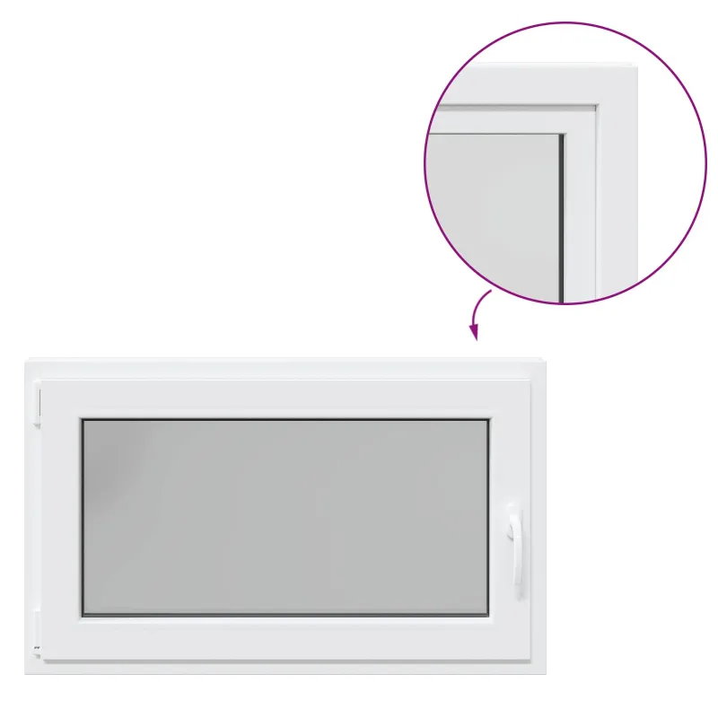 Požeminio lango RISOR 100 x 60 cm PVC ir stiklas Balta