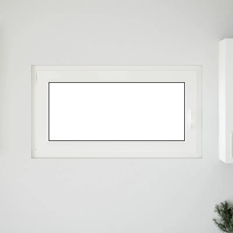 Požeminio lango RISOR 110 x 50 cm PVC ir stiklas Balta