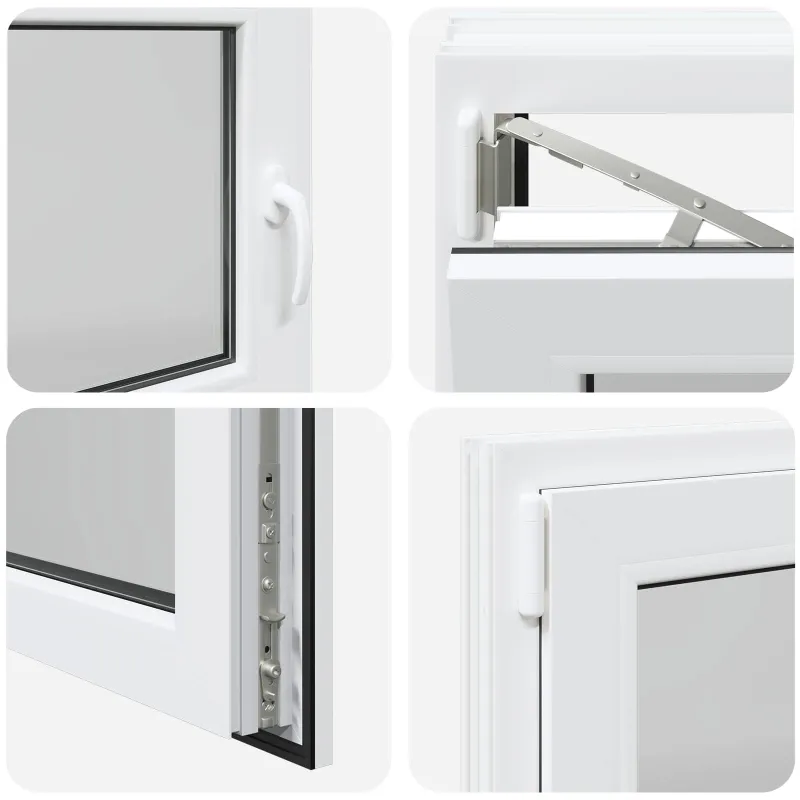 Požeminio lango RISOR 110 x 50 cm PVC ir stiklas Balta