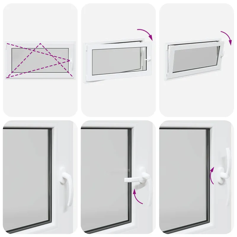 Požeminio lango RISOR 110 x 50 cm PVC ir stiklas Balta