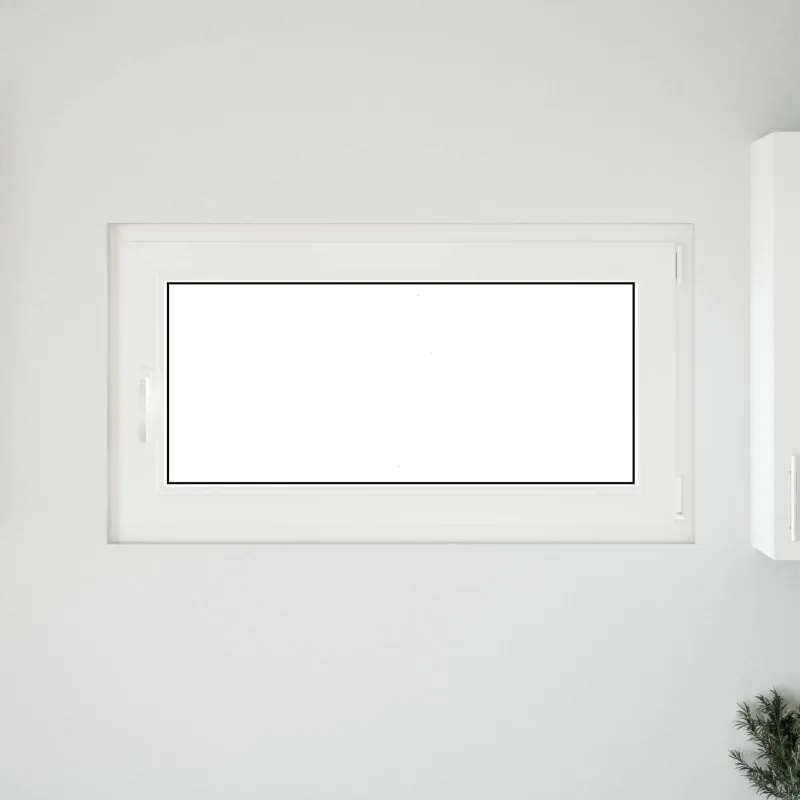 Požeminio lango RISOR 110 x 60 cm PVC ir stiklas Balta