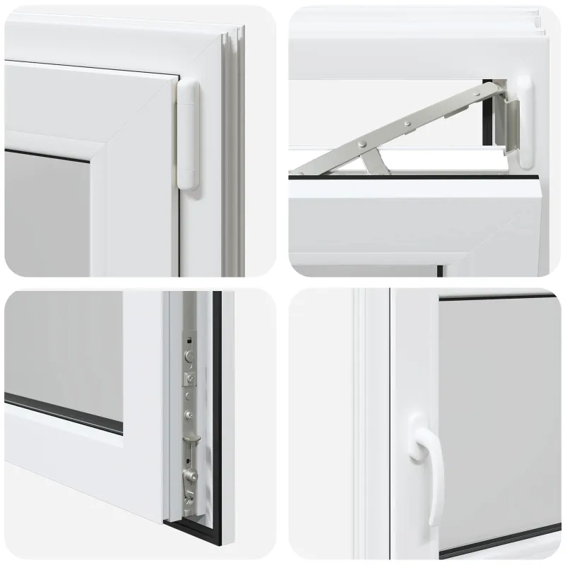 Požeminio lango RISOR 110 x 60 cm PVC ir stiklas Balta