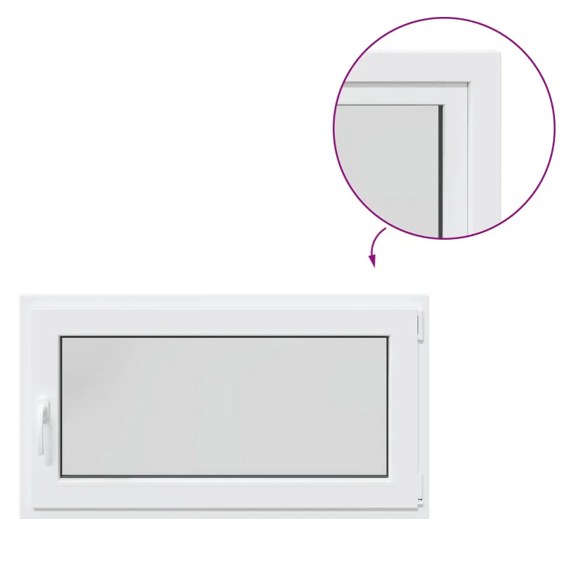Požeminio lango RISOR 110 x 70 cm PVC ir stiklas Balta