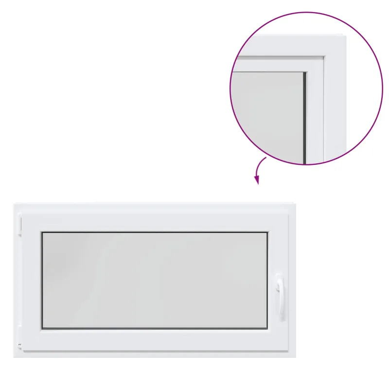 Požeminio lango RISOR 110 x 70 cm PVC ir stiklas Balta