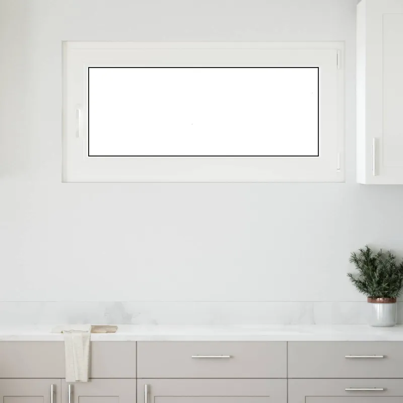 Požeminio lango RISOR 120 x 60 cm PVC ir stiklas Balta