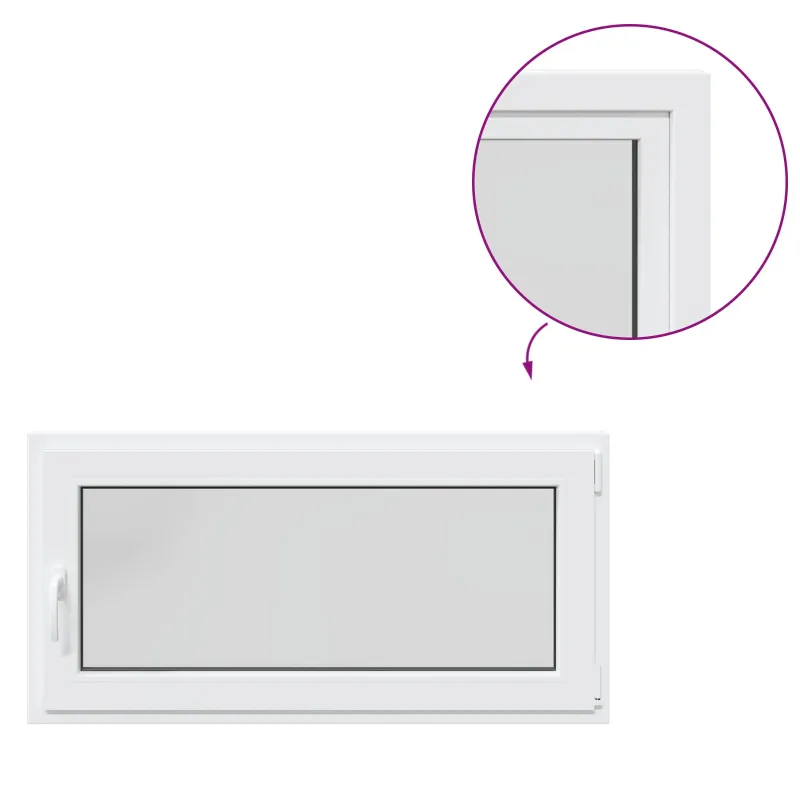 Požeminio lango RISOR 120 x 60 cm PVC ir stiklas Balta