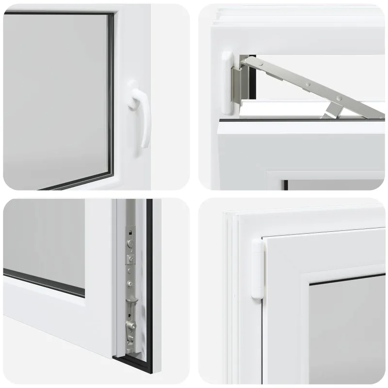 Požeminio lango RISOR 120 x 60 cm PVC ir stiklas Balta
