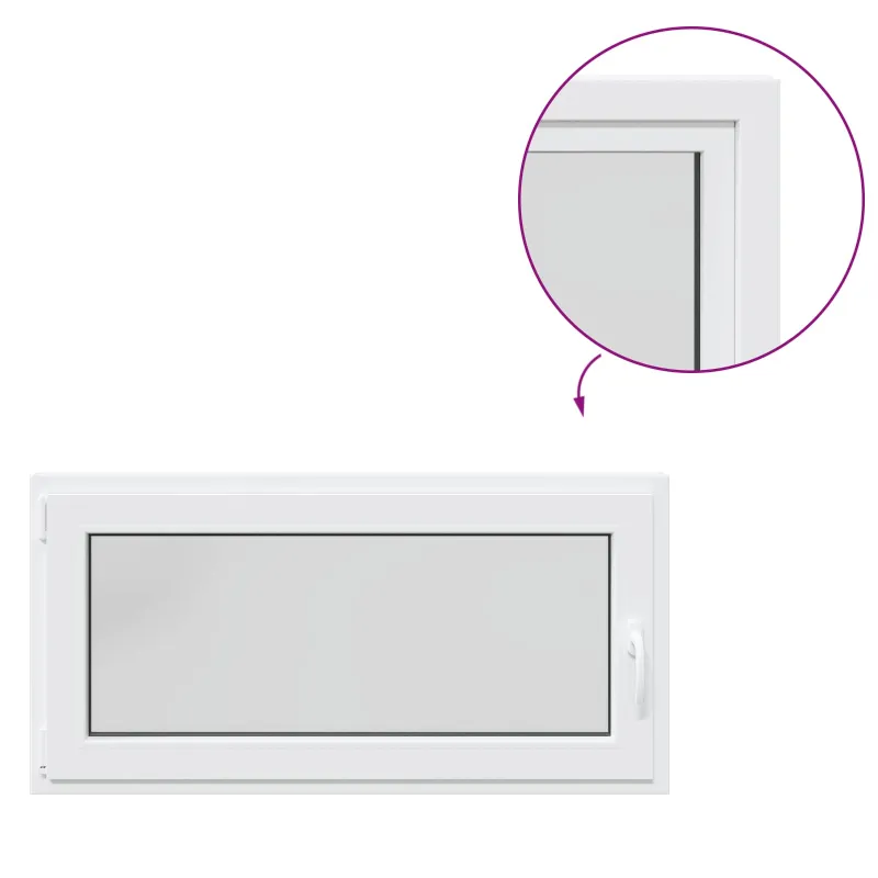 Požeminio lango RISOR 120 x 60 cm PVC ir stiklas Balta