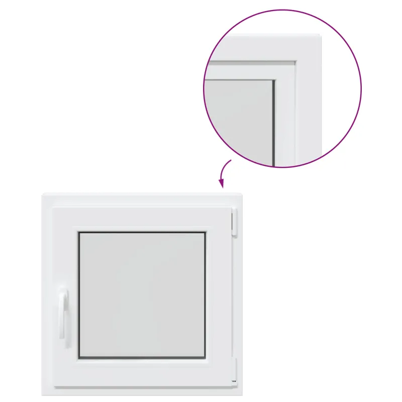 Požeminio lango RISOR 50 x 50 cm PVC ir stiklas Balta