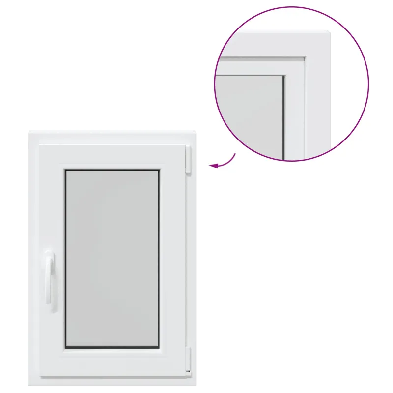 Požeminio lango RISOR 50 x 75 cm PVC ir stiklas Balta