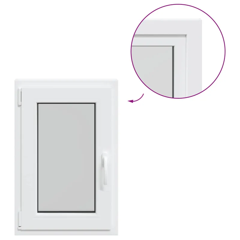 Požeminio lango RISOR 50 x 75 cm PVC ir stiklas Balta
