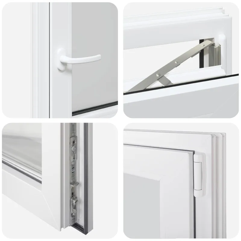 Požeminio lango RISOR 60 x 60 cm PVC ir stiklas Balta