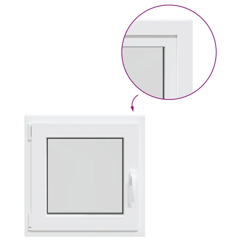 Požeminio lango RISOR 60 x 60 cm PVC ir stiklas Balta