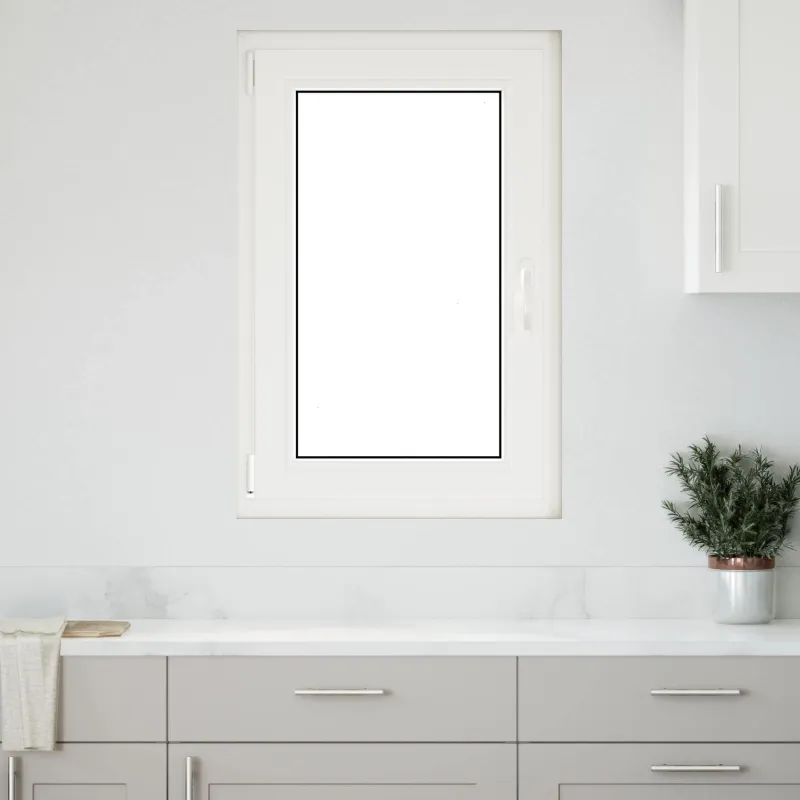 Požeminio lango RISOR 60 x 80 cm PVC ir stiklas Balta